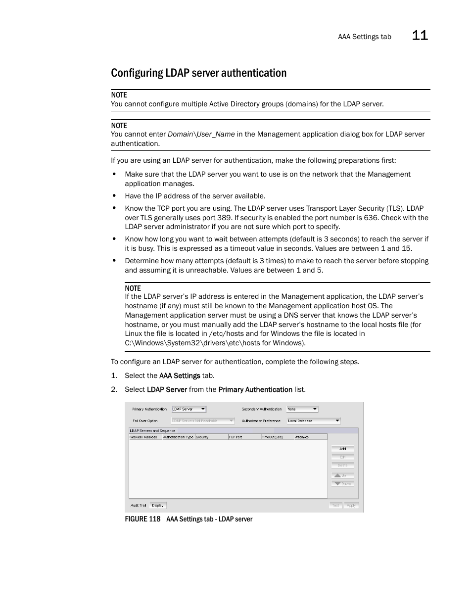 Configuring ldap server authentication | Brocade Network Advisor SAN User Manual v12.1.0 User Manual | Page 381 / 1690