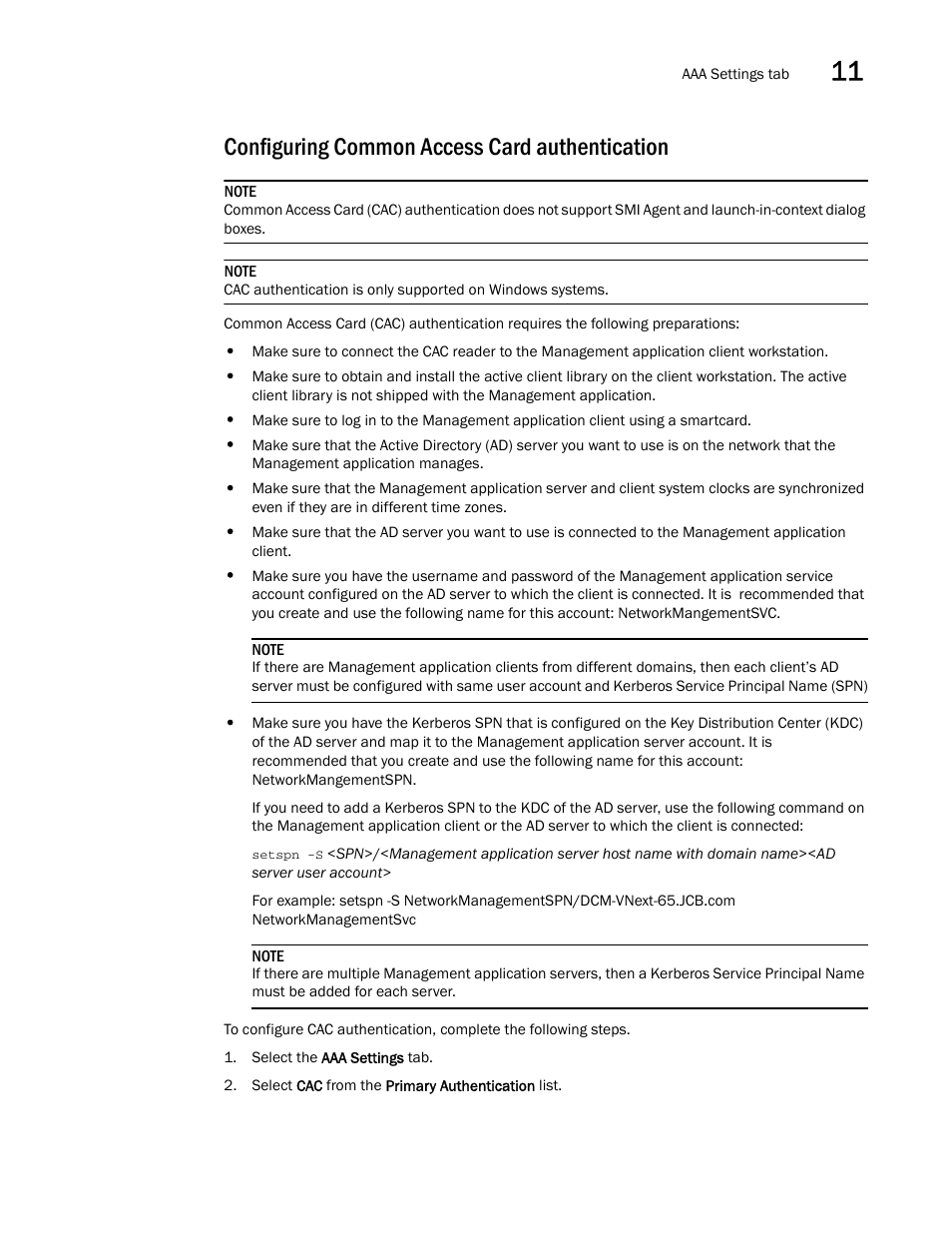 Configuring common access card authentication | Brocade Network Advisor SAN User Manual v12.1.0 User Manual | Page 387 / 1690