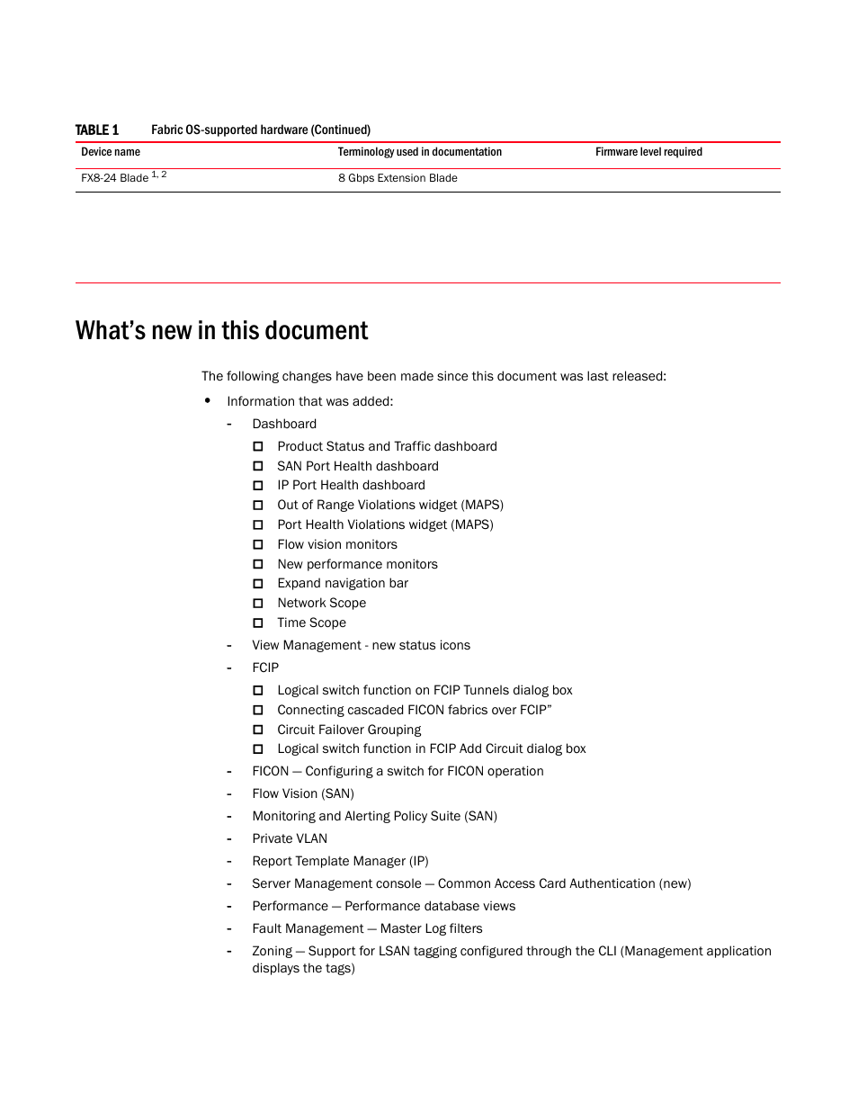 What’s new in this document | Brocade Network Advisor SAN User Manual v12.1.0 User Manual | Page 44 / 1690