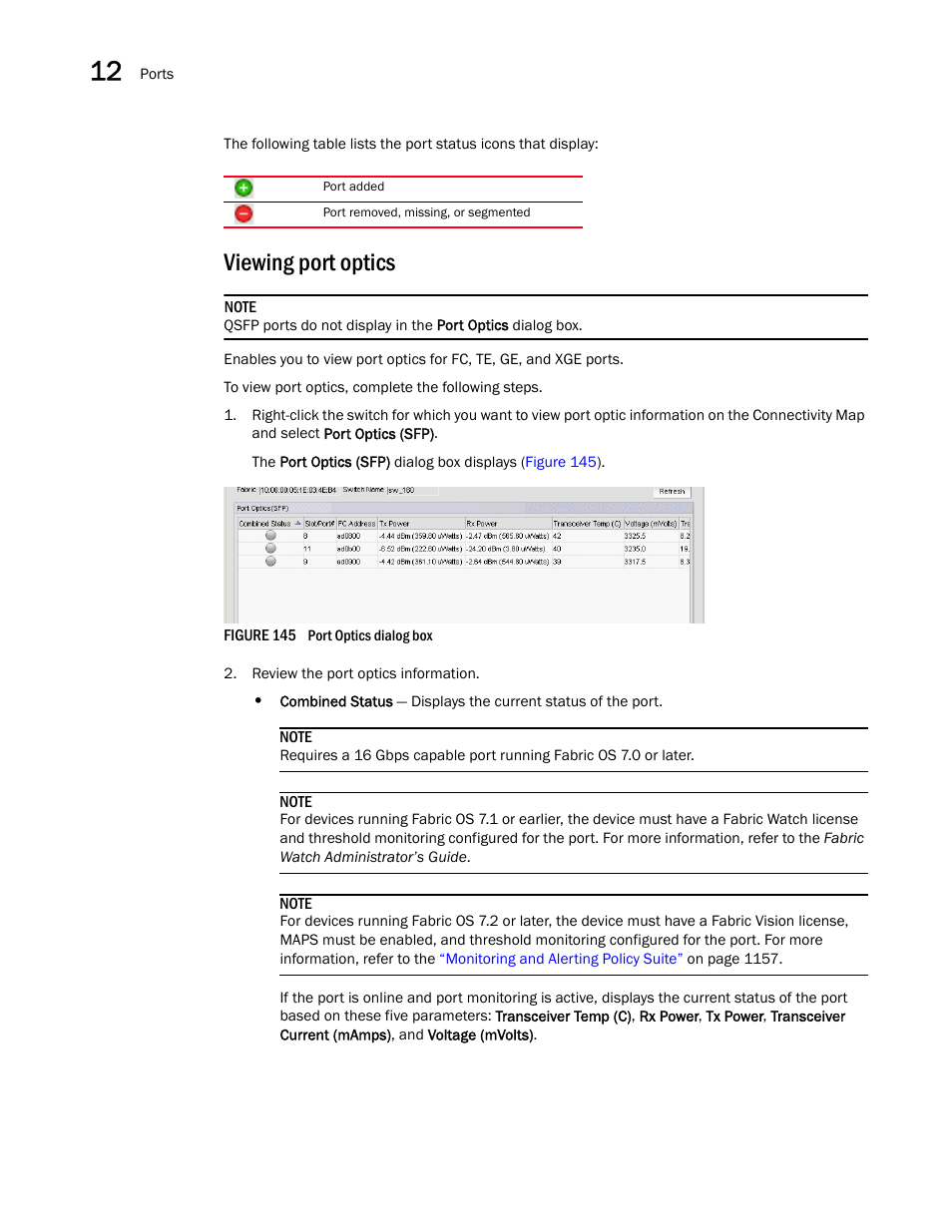 Viewing port optics | Brocade Network Advisor SAN User Manual v12.1.0 User Manual | Page 450 / 1690