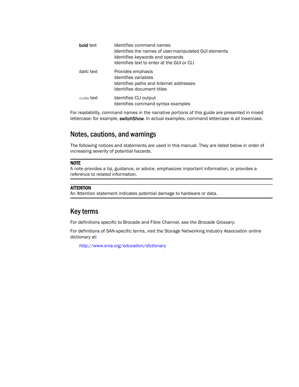 Key terms | Brocade Network Advisor SAN User Manual v12.1.0 User Manual | Page 46 / 1690