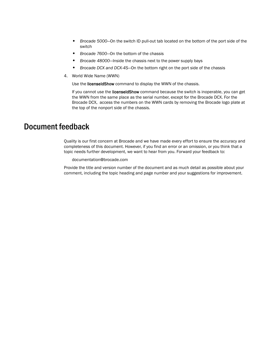 Document feedback | Brocade Network Advisor SAN User Manual v12.1.0 User Manual | Page 49 / 1690