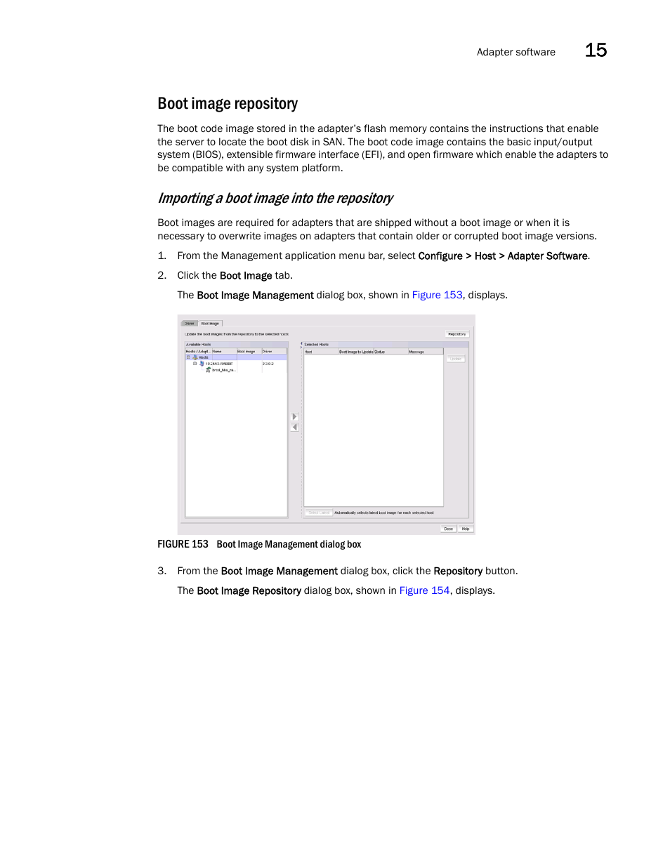 Boot image repository, Importing a boot image into the repository | Brocade Network Advisor SAN User Manual v12.1.0 User Manual | Page 501 / 1690