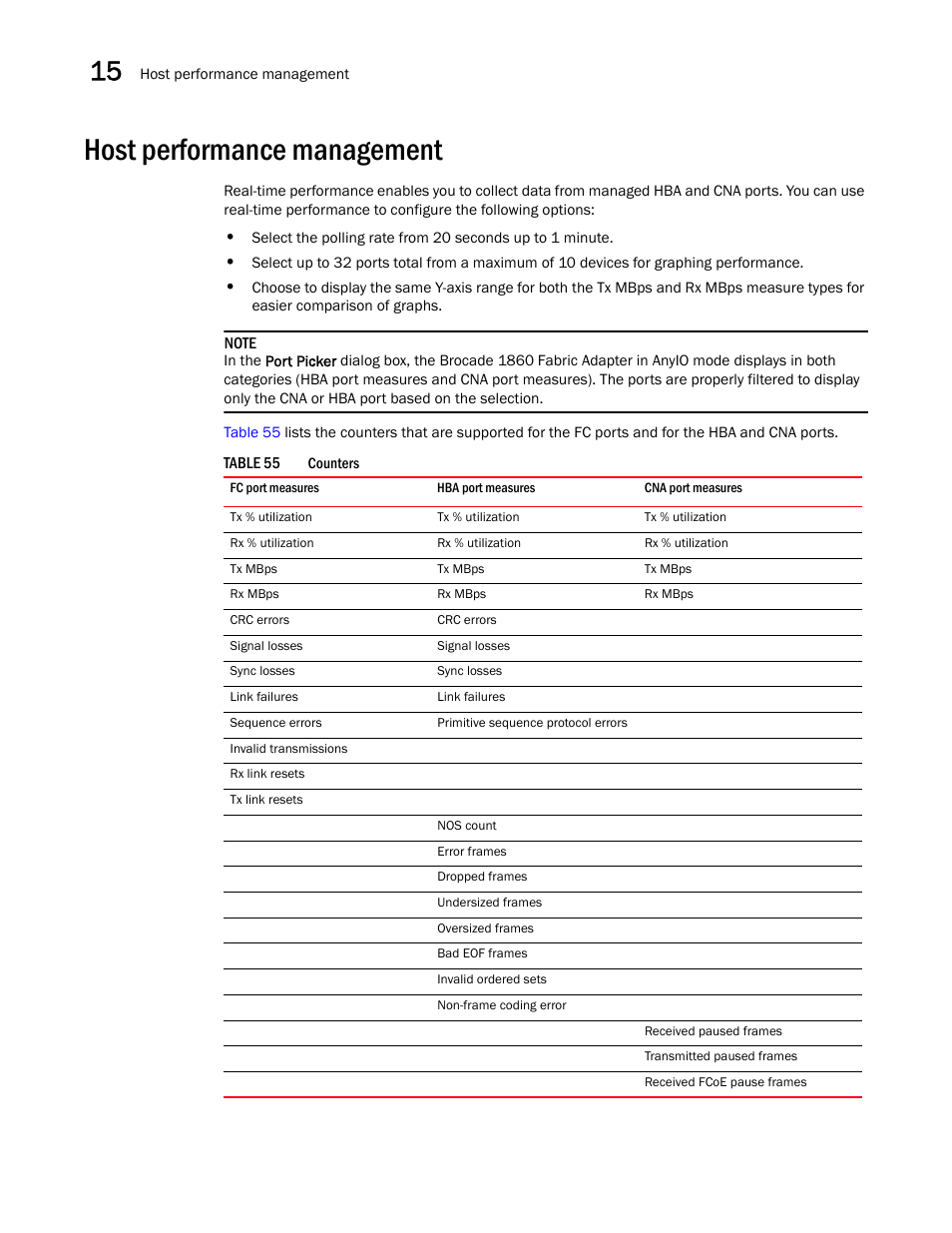 Host performance management | Brocade Network Advisor SAN User Manual v12.1.0 User Manual | Page 514 / 1690