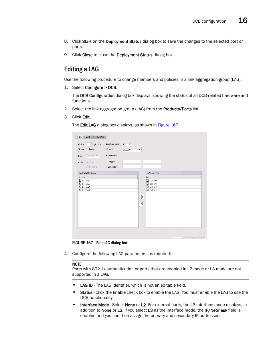 Editing a lag | Brocade Network Advisor SAN User Manual v12.1.0 User Manual | Page 537 / 1690