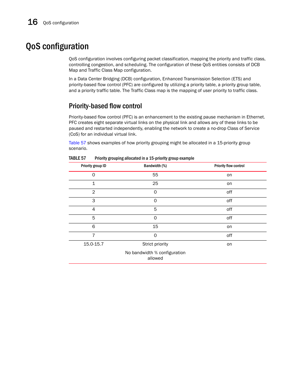 Qos configuration, Priority-based flow control | Brocade Network Advisor SAN User Manual v12.1.0 User Manual | Page 540 / 1690