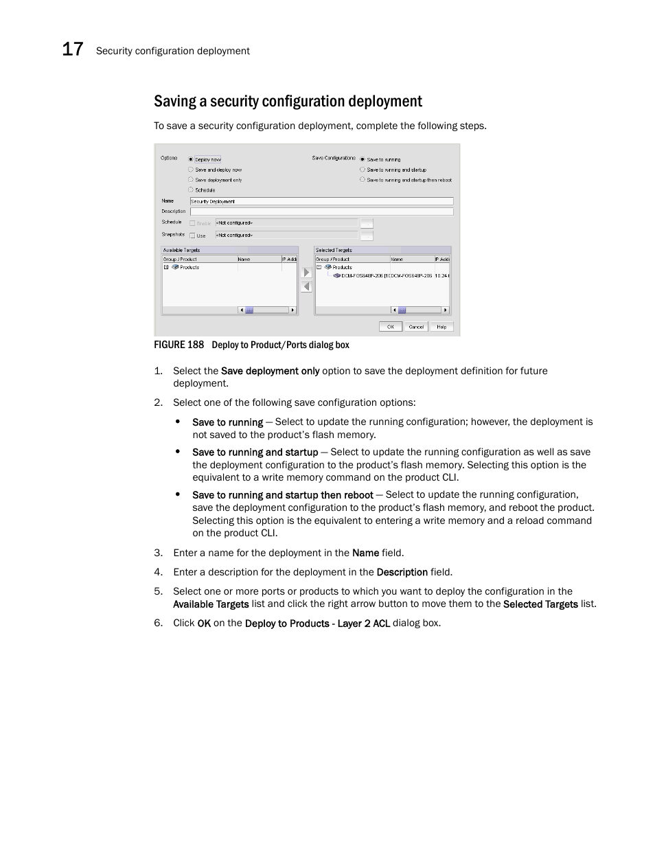 Saving a security configuration deployment | Brocade Network Advisor SAN User Manual v12.1.0 User Manual | Page 584 / 1690