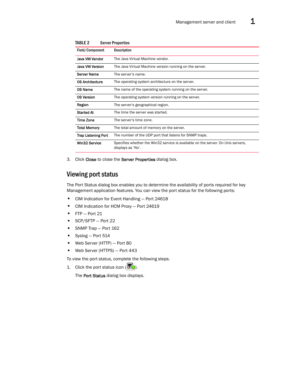 Viewing port status | Brocade Network Advisor SAN User Manual v12.1.0 User Manual | Page 61 / 1690