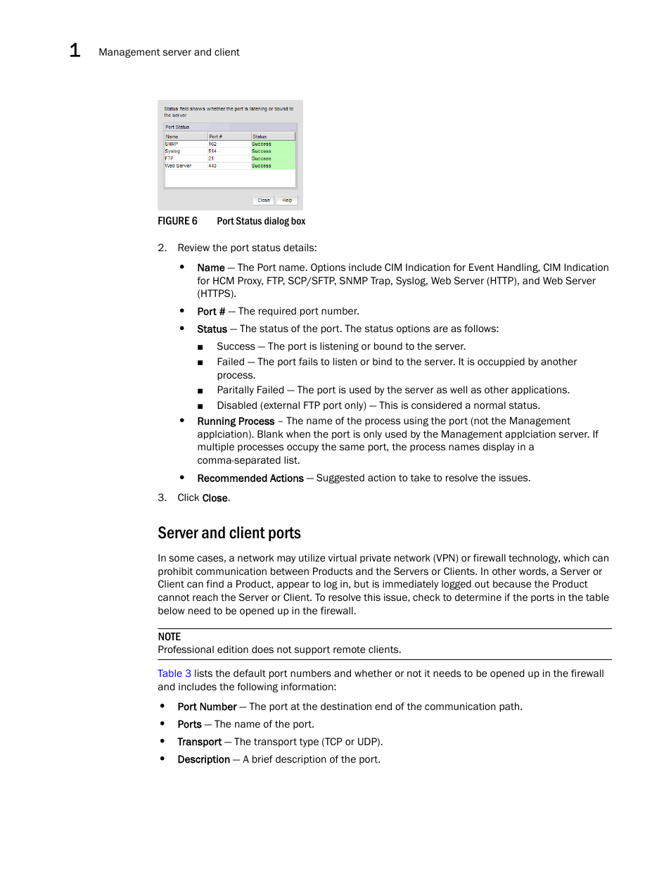 Server and client ports | Brocade Network Advisor SAN User Manual v12.1.0 User Manual | Page 62 / 1690