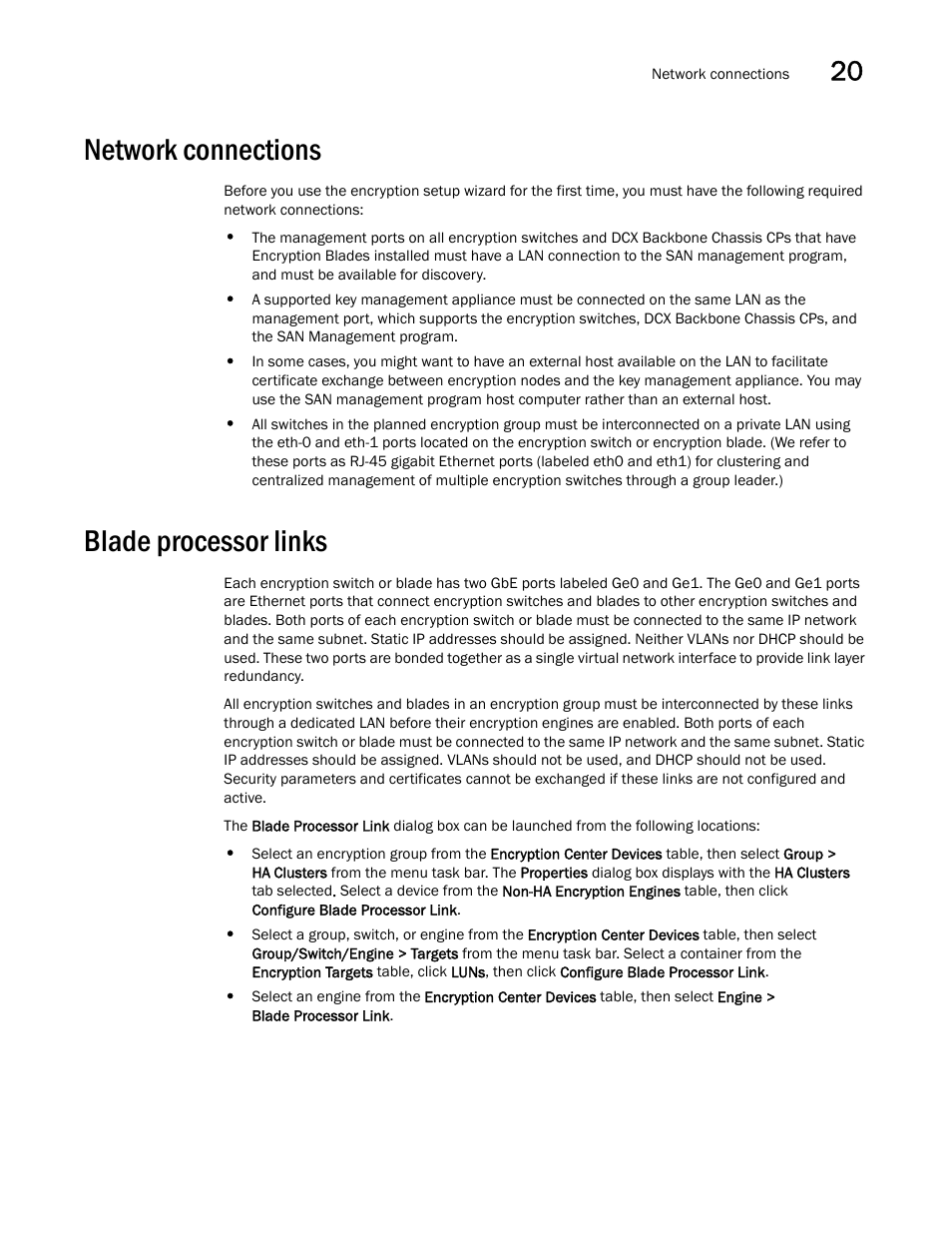 Network connections, Blade processor links | Brocade Network Advisor SAN User Manual v12.1.0 User Manual | Page 627 / 1690