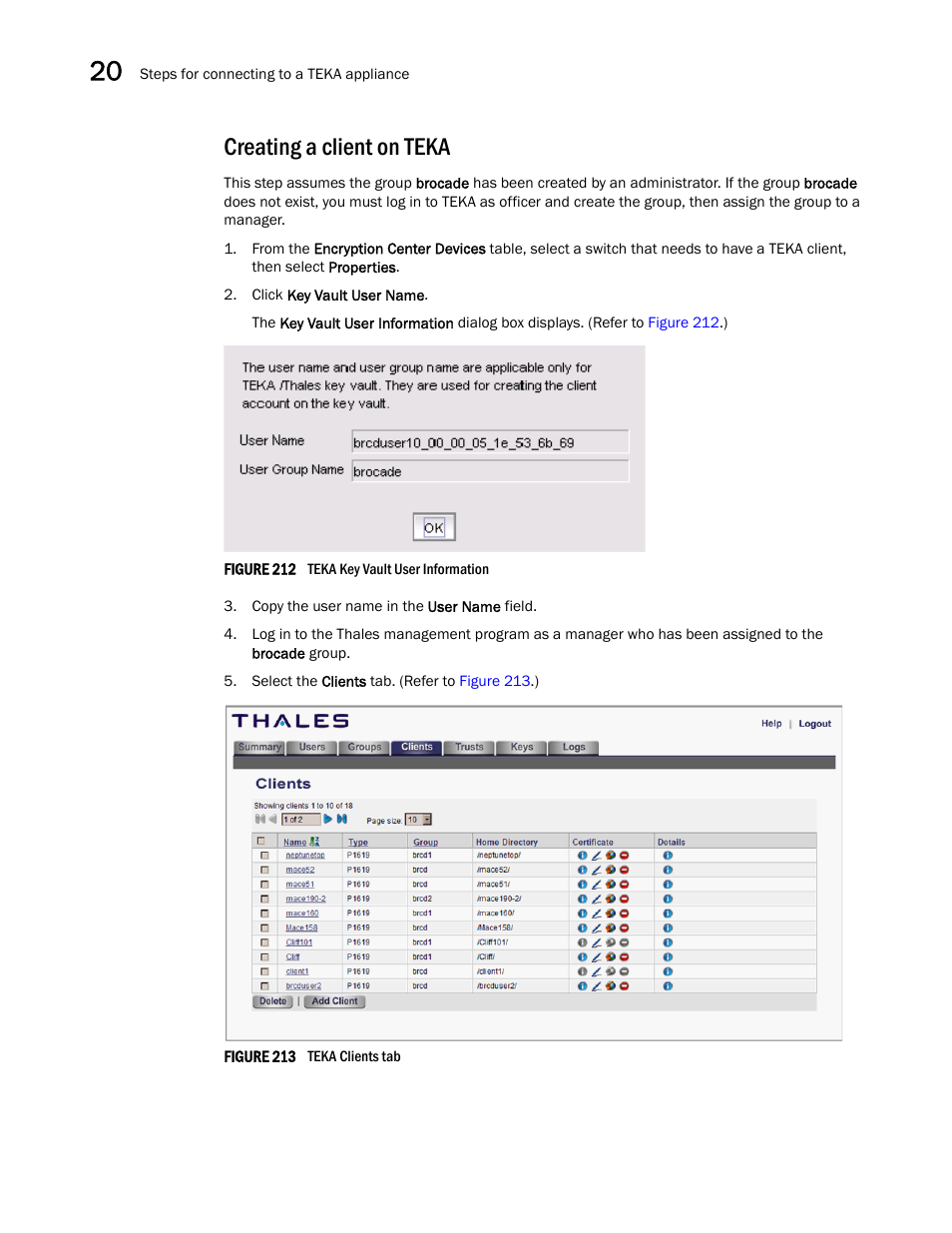 Creating a client on teka | Brocade Network Advisor SAN User Manual v12.1.0 User Manual | Page 656 / 1690