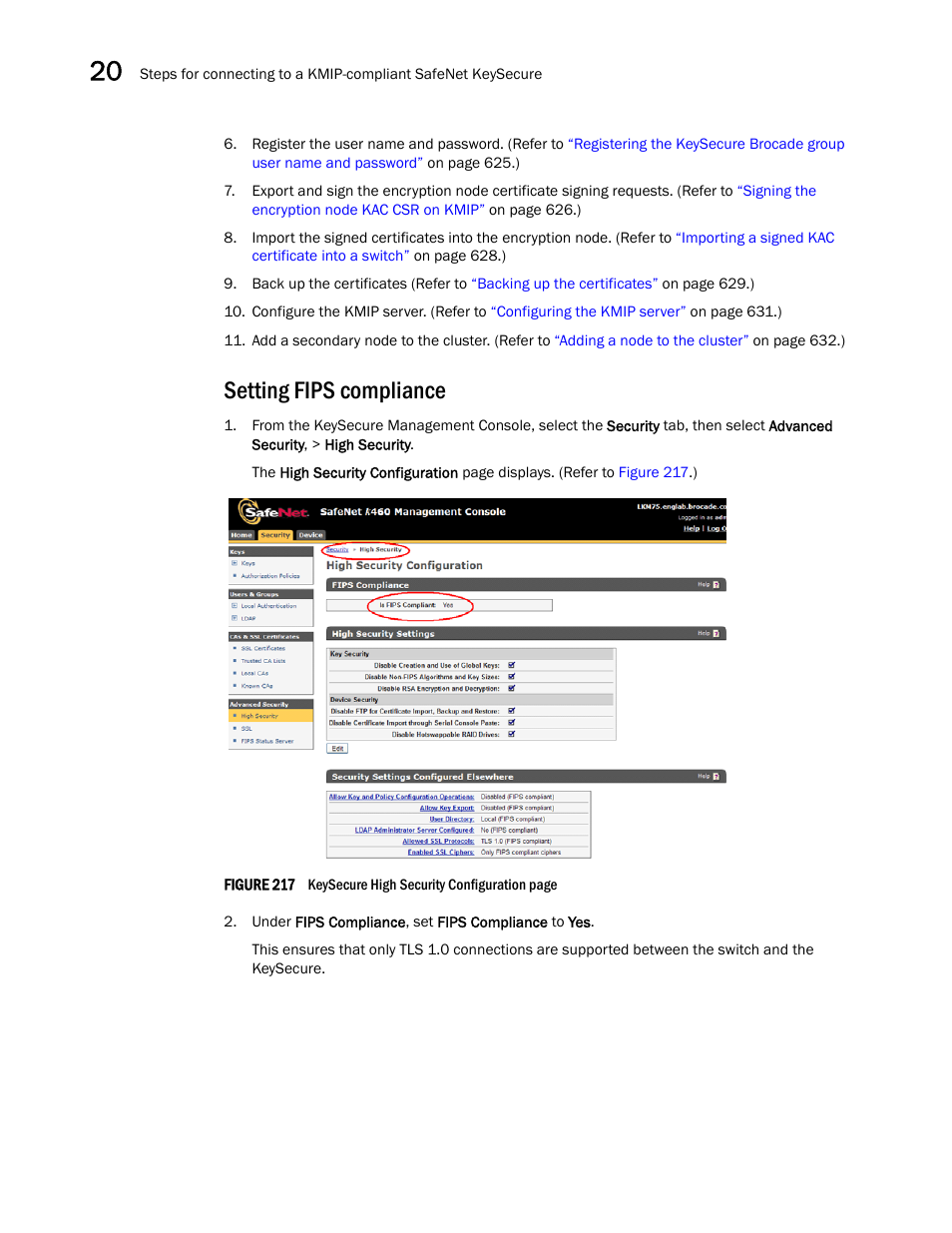 Setting fips compliance | Brocade Network Advisor SAN User Manual v12.1.0 User Manual | Page 664 / 1690