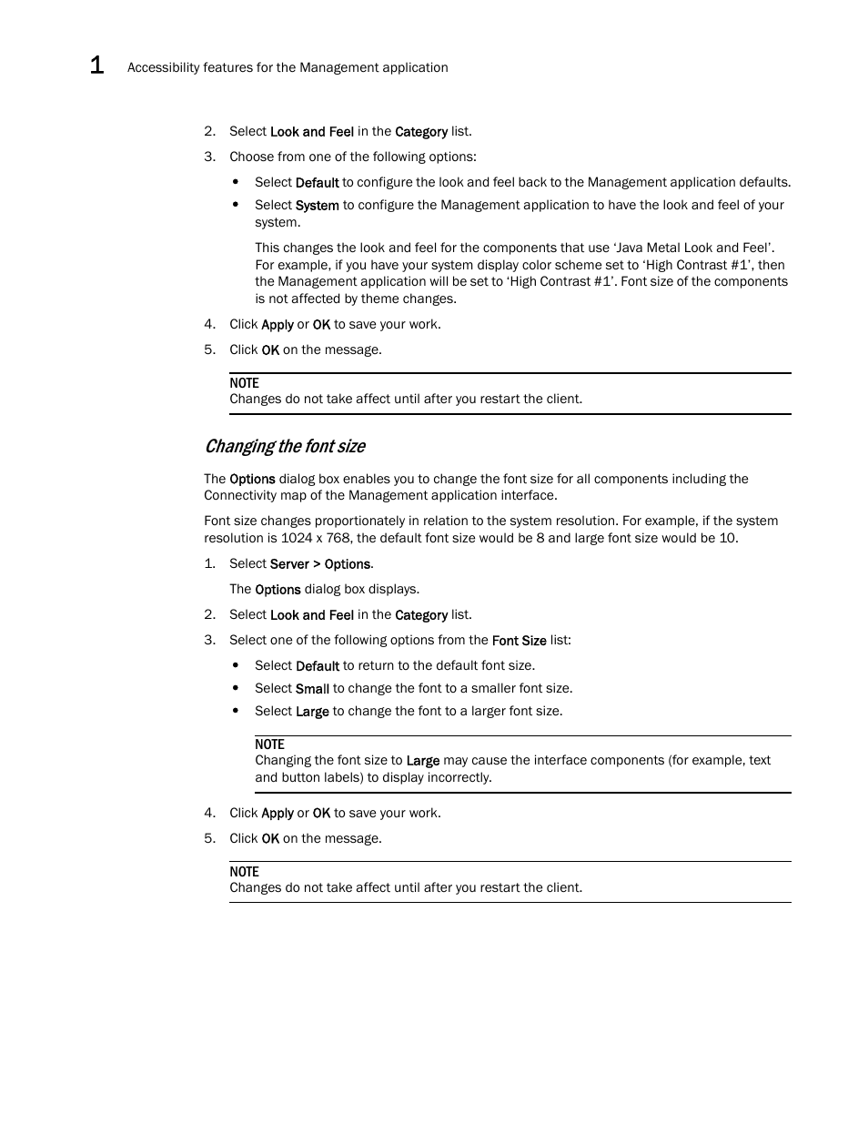 Changing the font size | Brocade Network Advisor SAN User Manual v12.1.0 User Manual | Page 68 / 1690