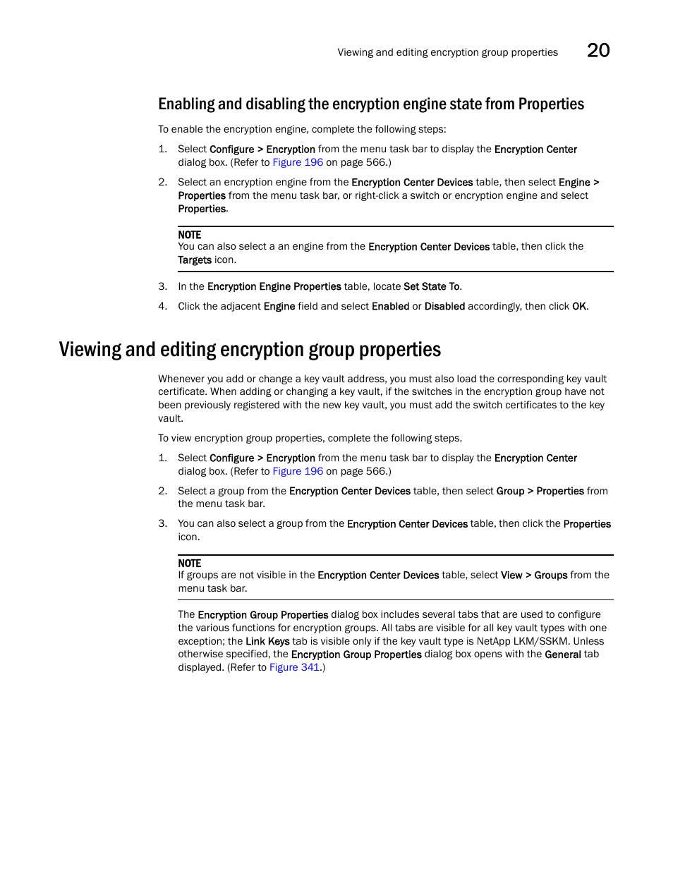 Viewing and editing encryption group properties | Brocade Network Advisor SAN User Manual v12.1.0 User Manual | Page 789 / 1690