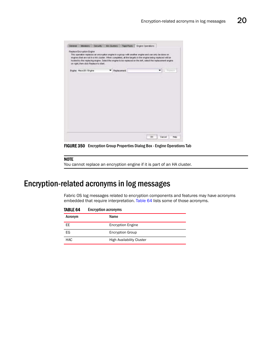 Encryption-related acronyms in log messages | Brocade Network Advisor SAN User Manual v12.1.0 User Manual | Page 805 / 1690