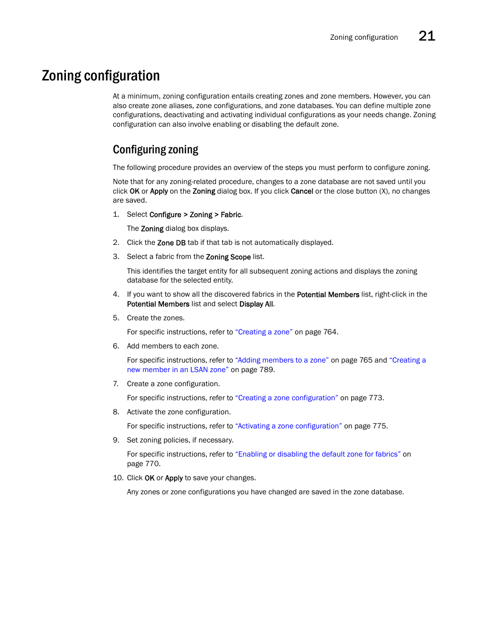 Zoning configuration, Configuring zoning | Brocade Network Advisor SAN User Manual v12.1.0 User Manual | Page 811 / 1690