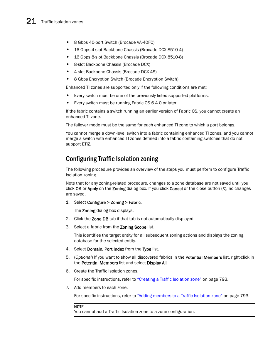 Configuring traffic isolation zoning | Brocade Network Advisor SAN User Manual v12.1.0 User Manual | Page 840 / 1690