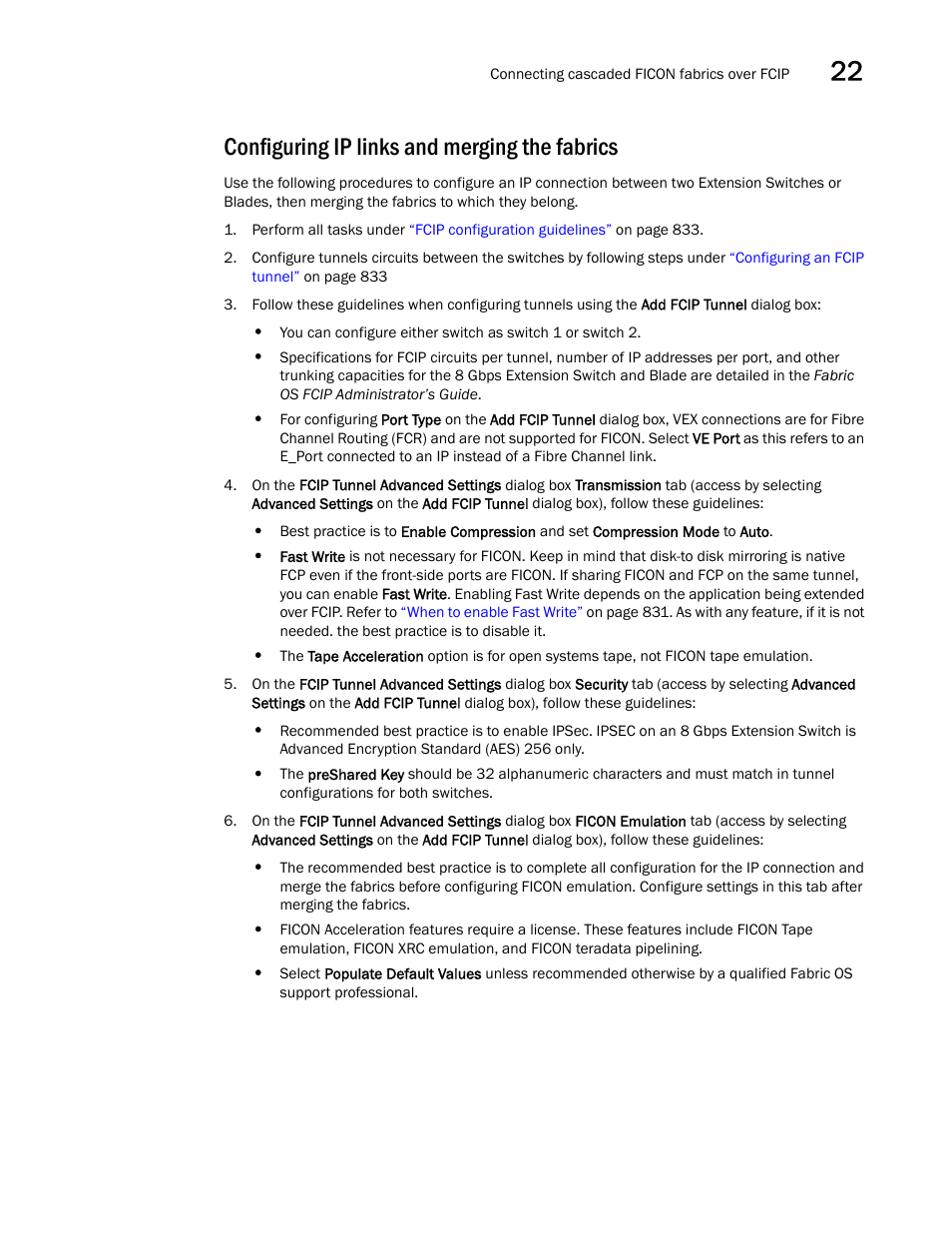 Configuring ip links and merging the fabrics | Brocade Network Advisor SAN User Manual v12.1.0 User Manual | Page 877 / 1690