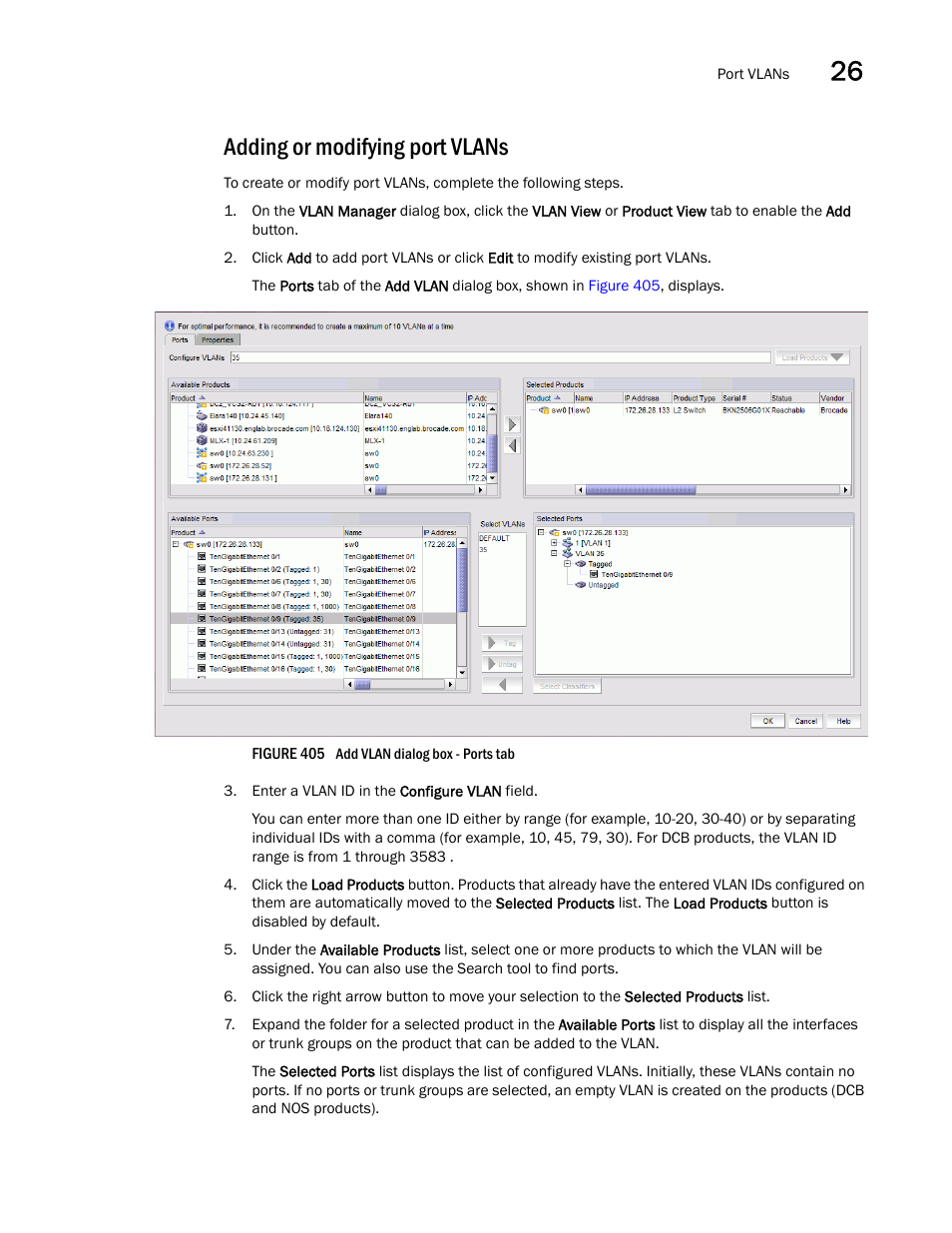 Adding or modifying port vlans | Brocade Network Advisor SAN User Manual v12.1.0 User Manual | Page 975 / 1690