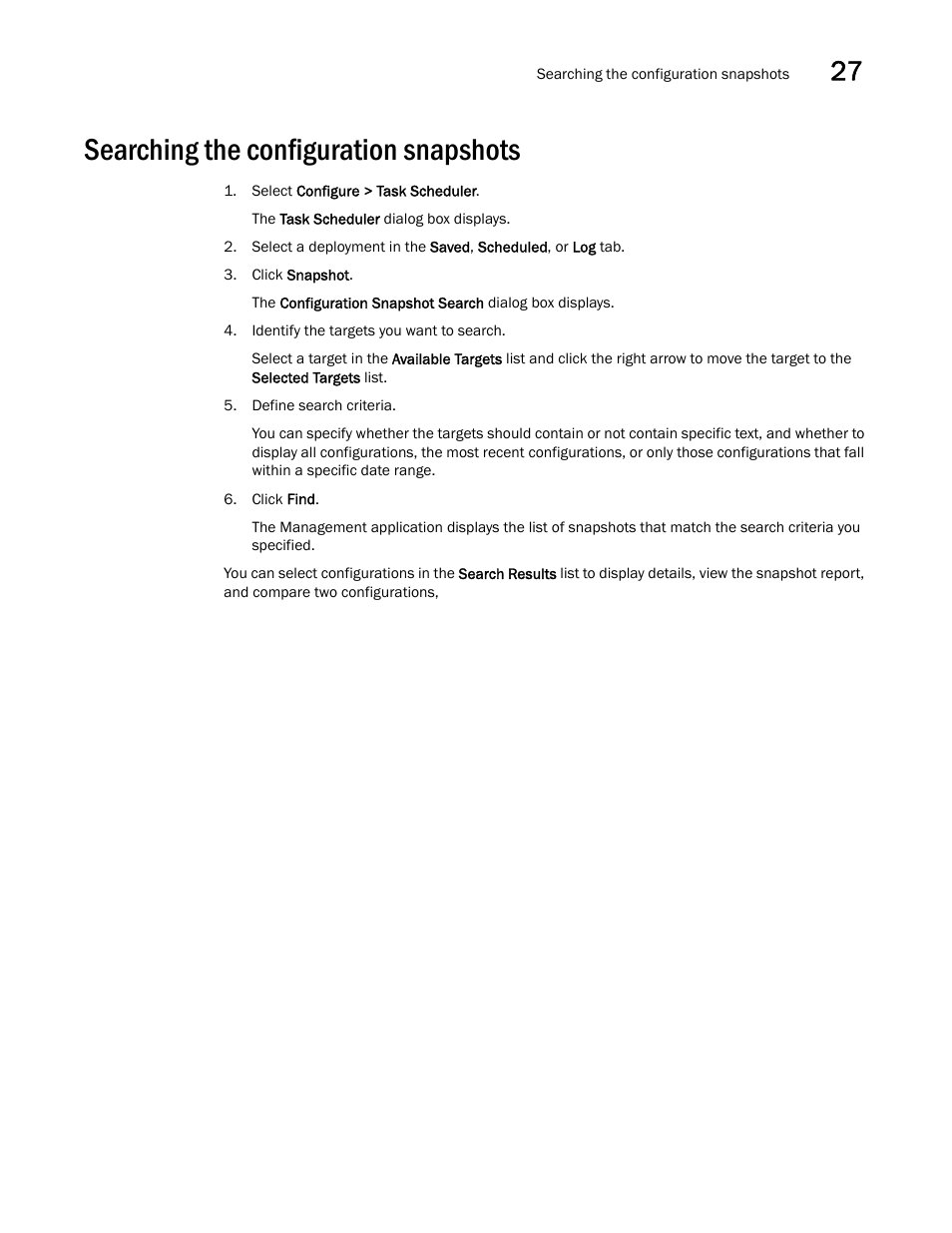 Searching the configuration snapshots | Brocade Network Advisor SAN User Manual v12.1.0 User Manual | Page 995 / 1690