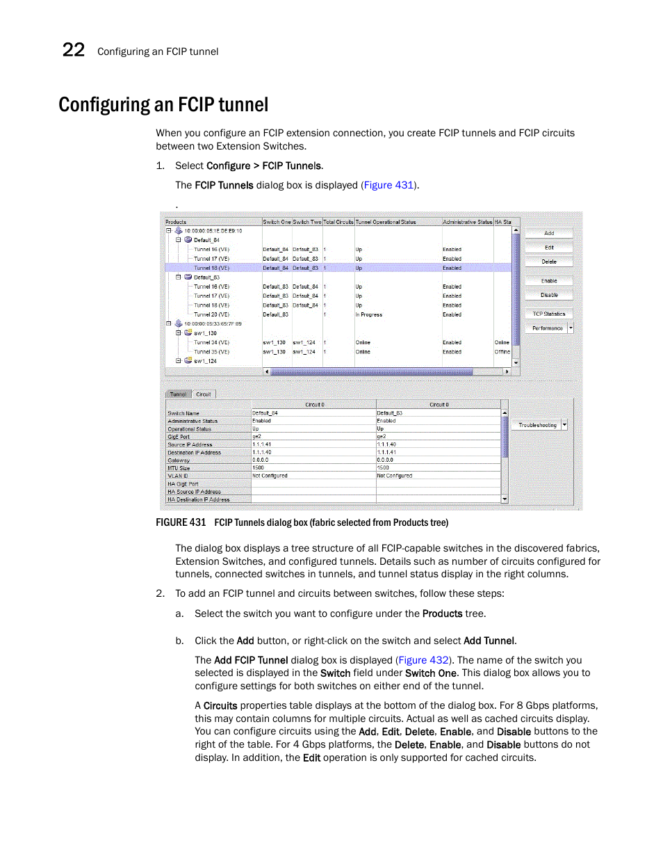 Configuring an fcip tunnel, Eps under, Configuring an fcip | Tunnel | Brocade Network Advisor SAN User Manual v12.3.0 User Manual | Page 1010 / 1940