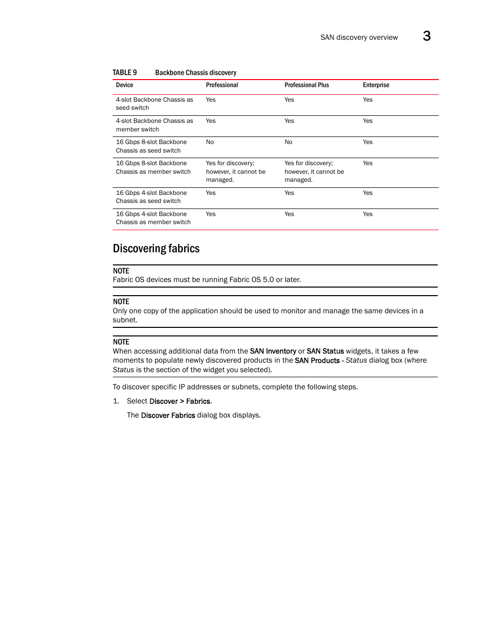 Discovering fabrics | Brocade Network Advisor SAN User Manual v12.3.0 User Manual | Page 89 / 1940