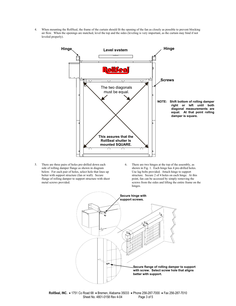 Hired-Hand RollSeal Rolling Dampers User Manual | Page 3 / 5