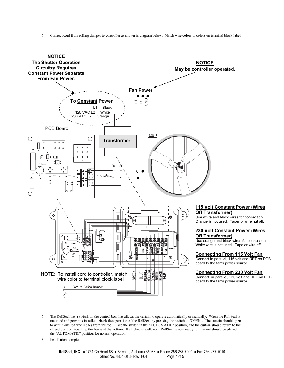 Hired-Hand RollSeal Rolling Dampers User Manual | Page 4 / 5