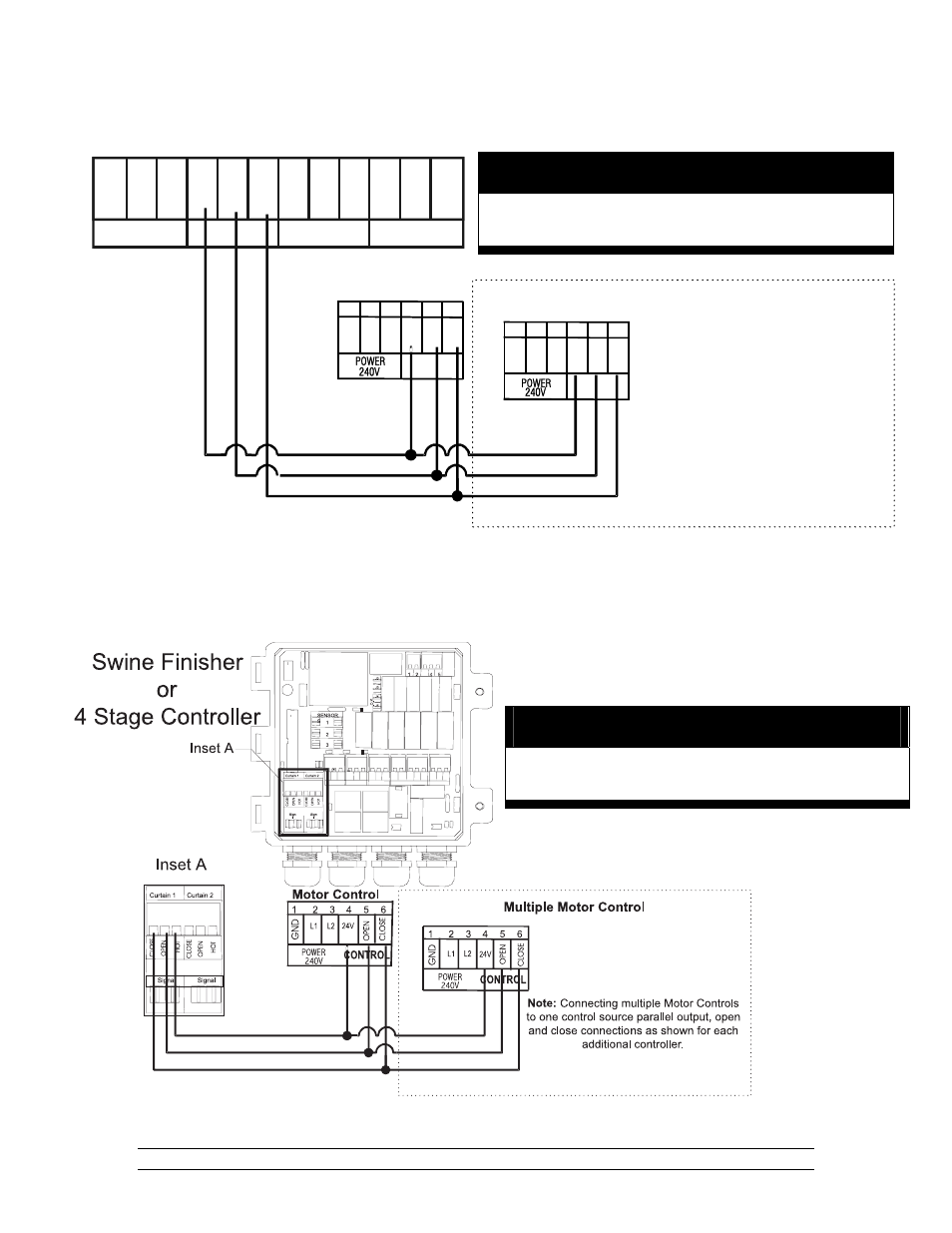 Warning, 10 connecting motor control to curtain control | Hired-Hand RollSeal Rollup Curtains: RollSeal Motor Controls User Manual | Page 13 / 16