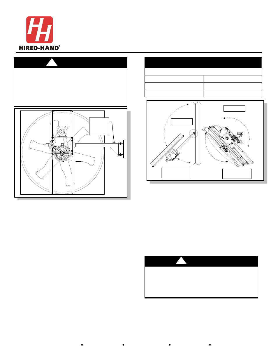 Hired-Hand Circulation and Stir Fans: Post Mount Assembly For 52 Orifice Fans User Manual | 4 pages