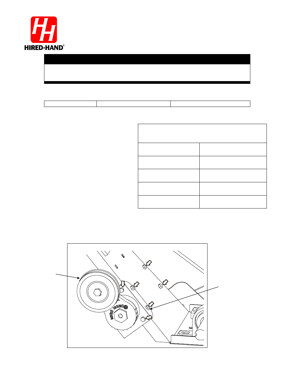 Hired-Hand Funnel Flow Fans: Belt Tensioner User Manual | 2 pages