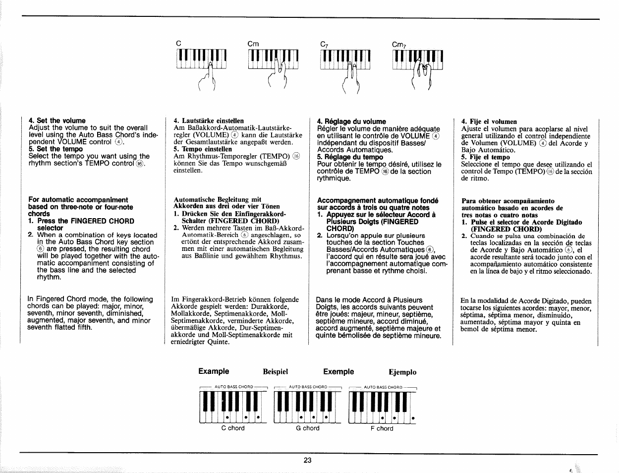 Example beispiel exemple | Yamaha PC-1000 User Manual | Page 25 / 35