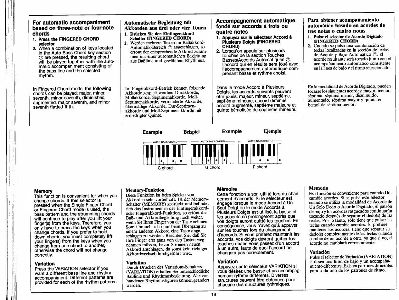 Press the fingered chord selector | Yamaha PS-35 User Manual | Page 18 / 36