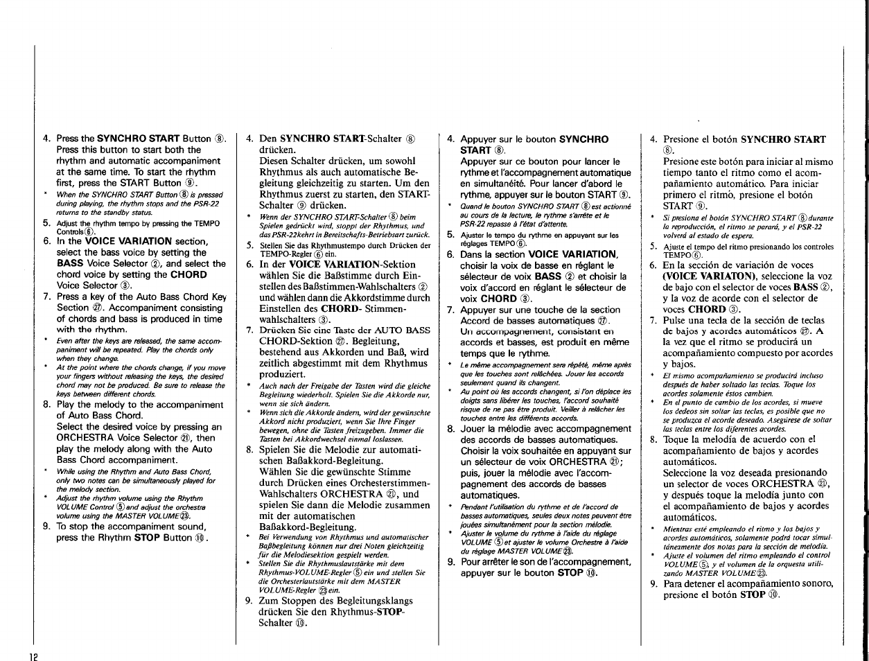 Yamaha PSR-22 User Manual | Page 14 / 20