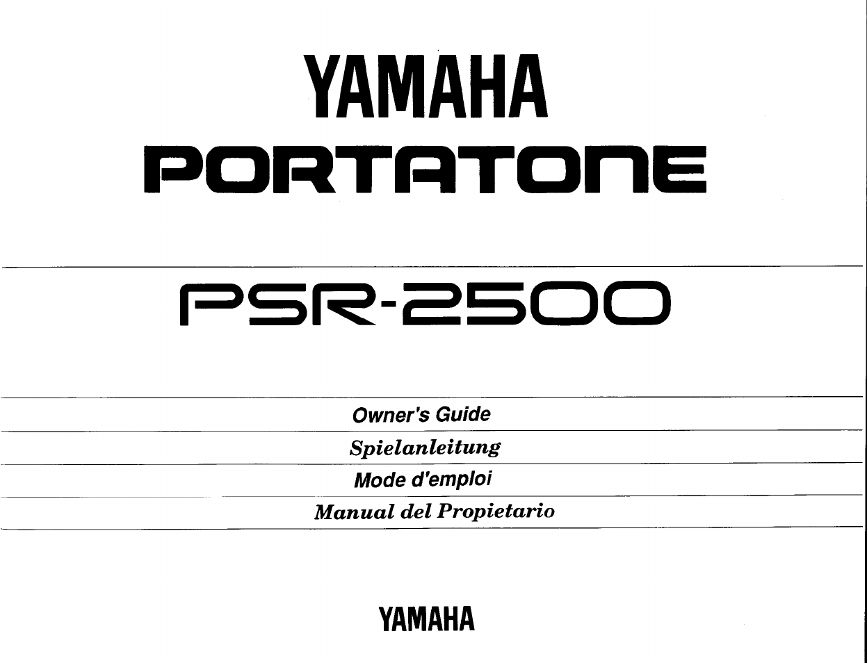 Yamaha PSR-2500 User Manual | 68 pages