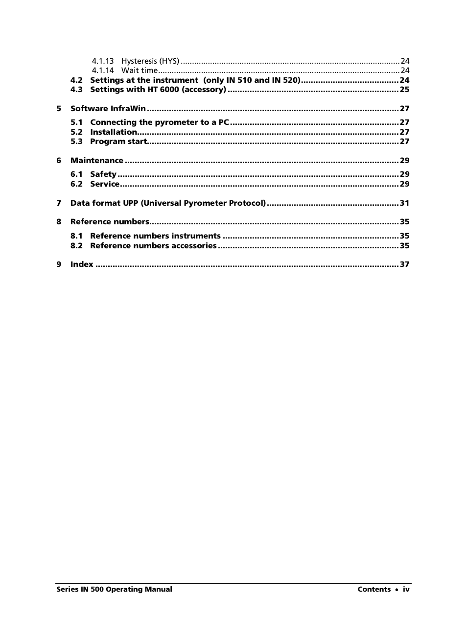 LumaSense Technologies IN 520 User Manual | Page 4 / 38