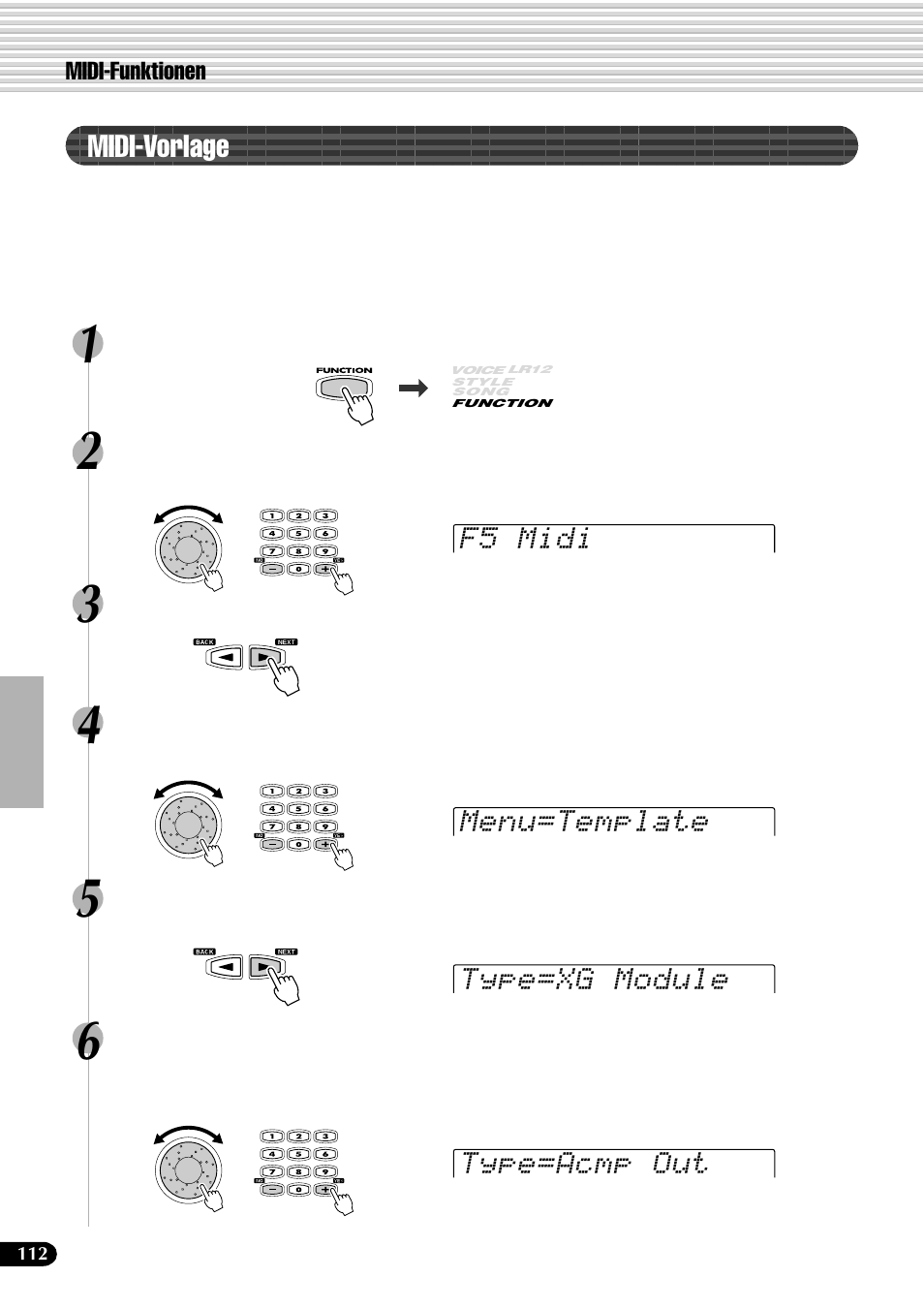 Midi-vorlage | Yamaha PSR-540 User Manual | Page 113 / 161