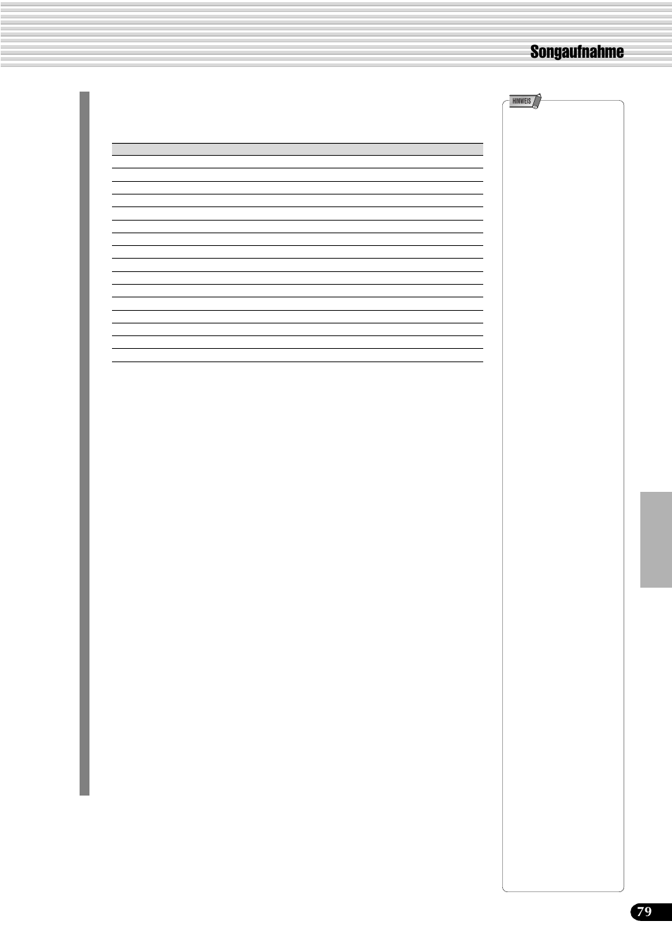 Songaufnahme, Anwender-songspuren | Yamaha PSR-540 User Manual | Page 80 / 161