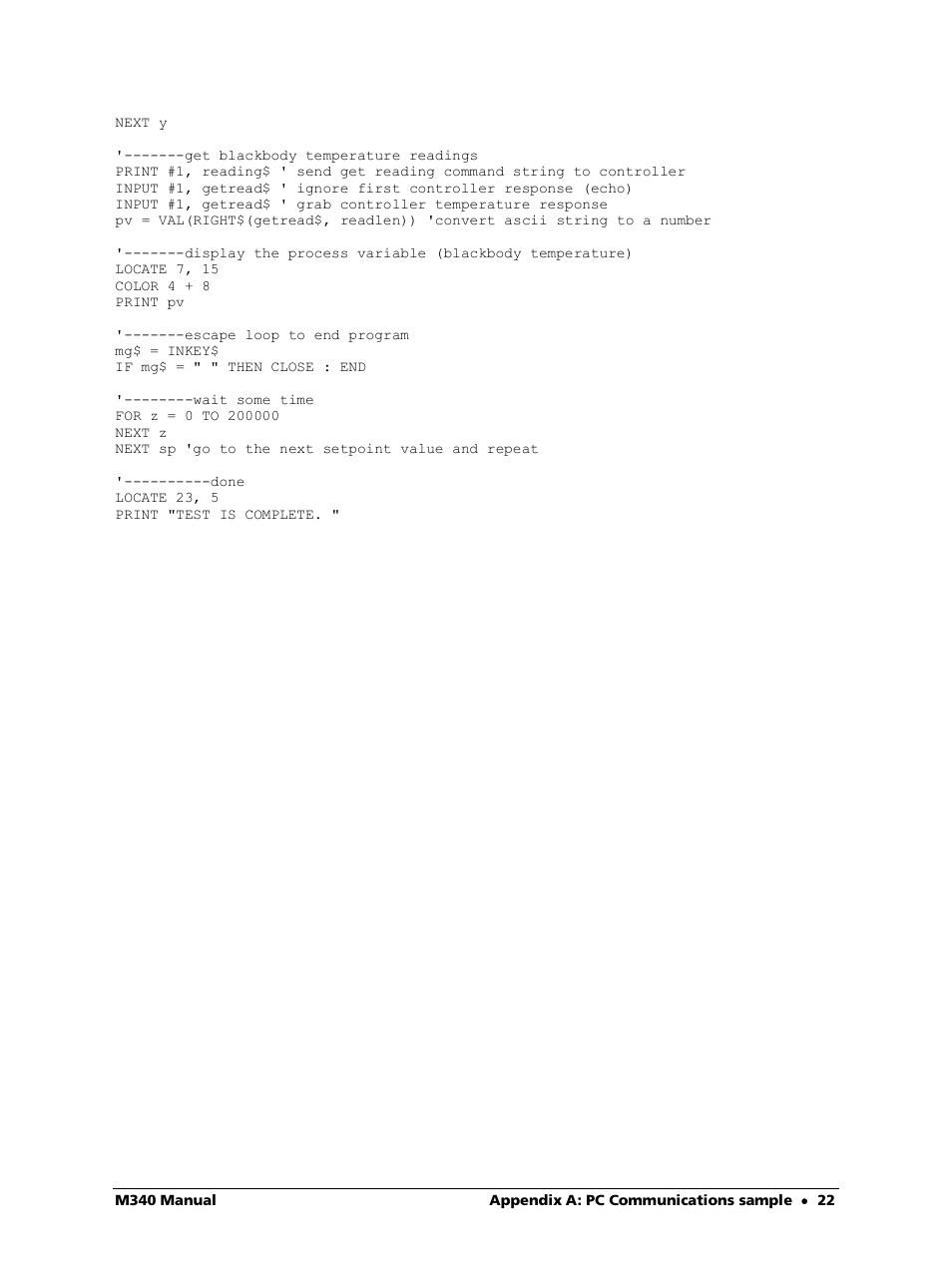LumaSense Technologies M340 User Manual | Page 22 / 30