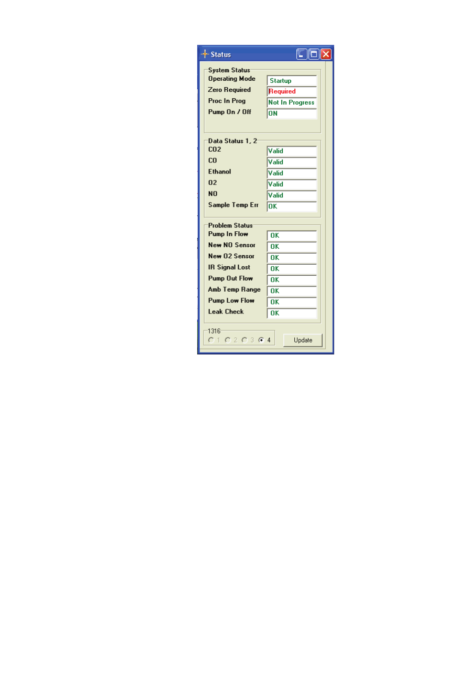 4 screen problem status | LumaSense Technologies INNOVA 1316A-3 User Manual | Page 46 / 96