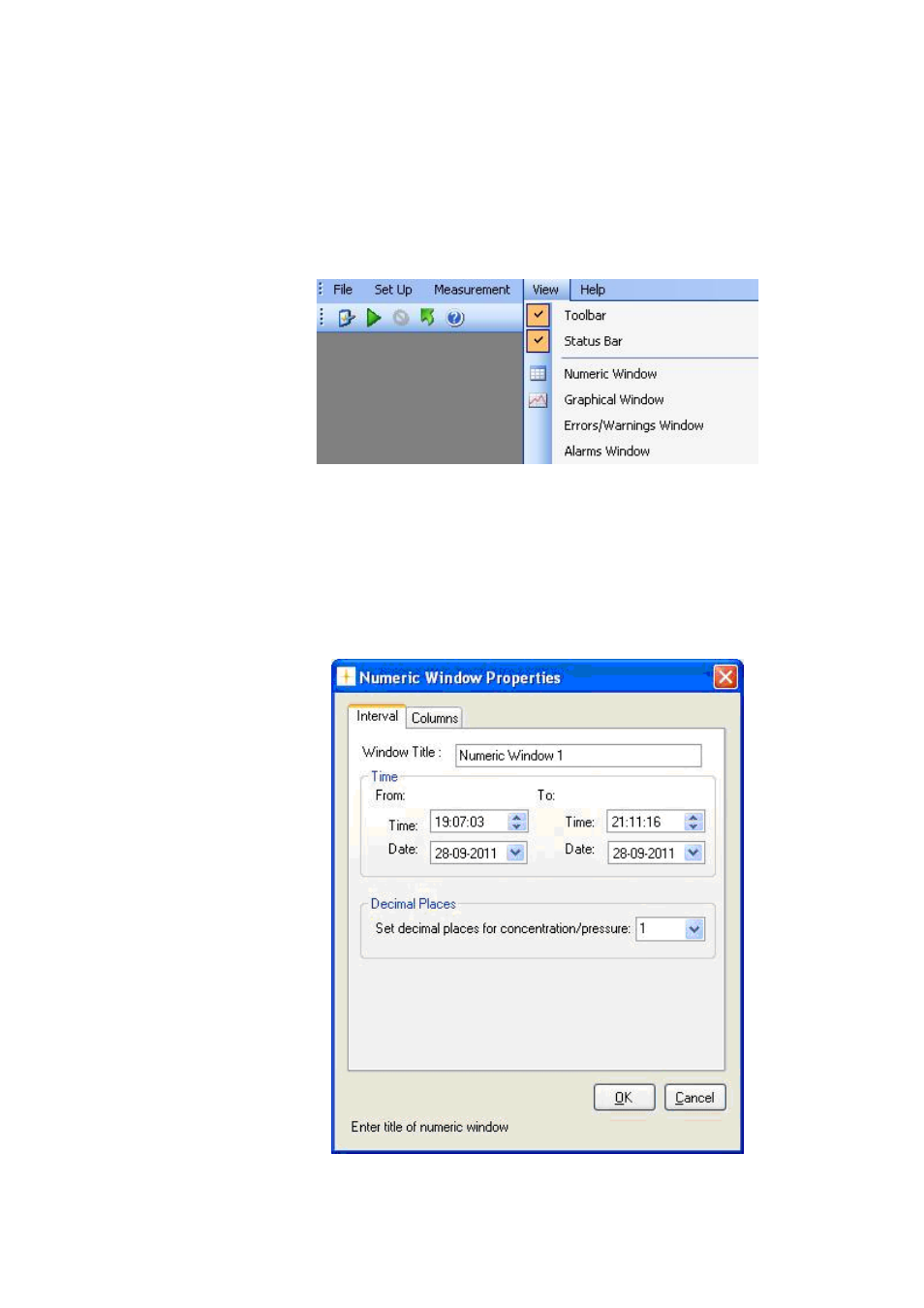 3 presentation of data in the numeric window, 1 configuration of the numeric window, Section 4.3 | LumaSense Technologies LumaSoft Gas Multi Point 7860 User Manual | Page 97 / 194