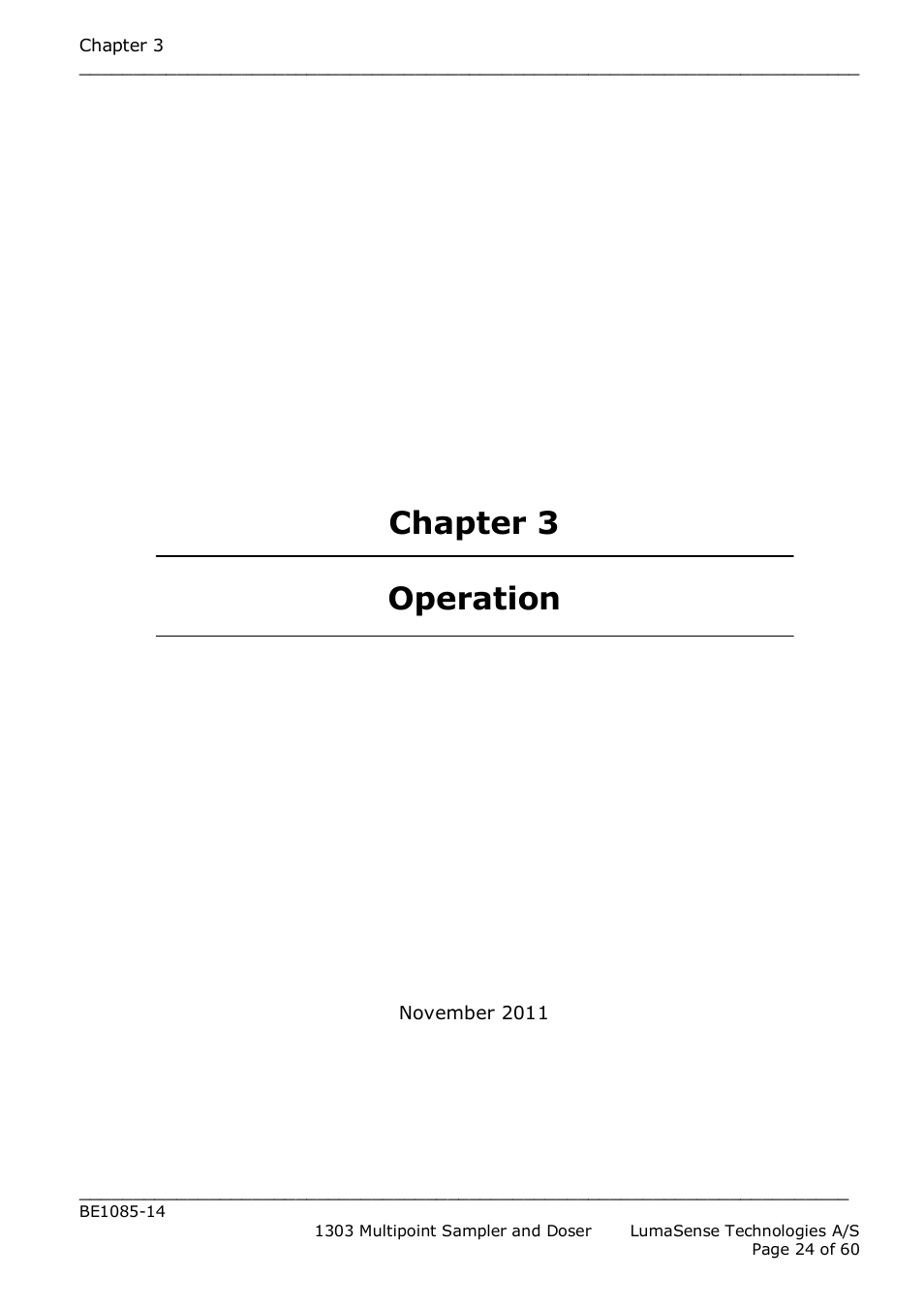 Chapter 3 operation | LumaSense Technologies INNOVA 1303 User Manual | Page 24 / 60