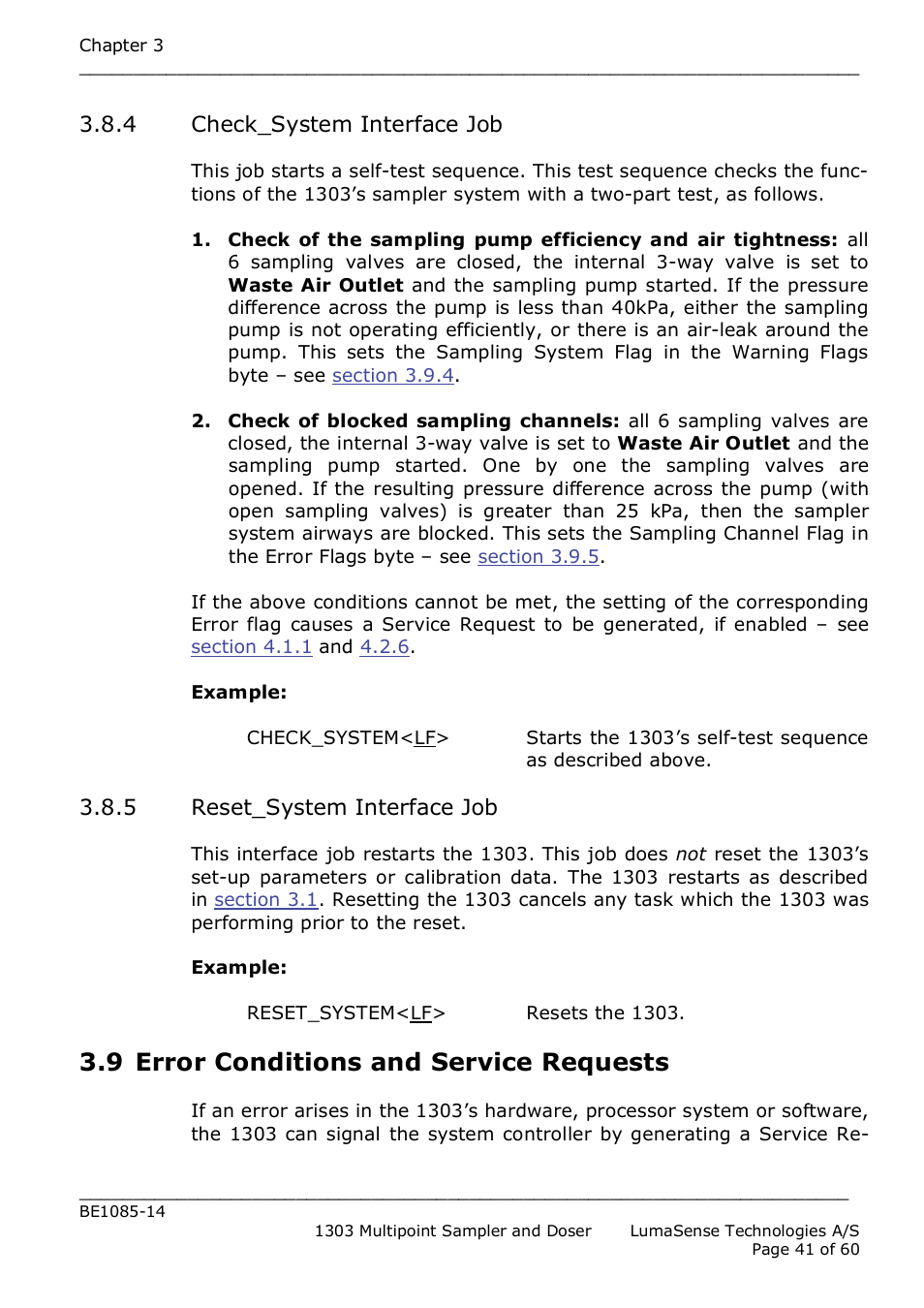9 error conditions and service requests | LumaSense Technologies INNOVA 1303 User Manual | Page 41 / 60