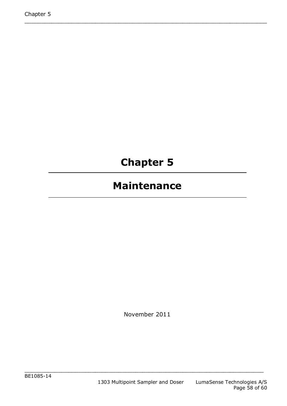 Chapter 5 maintenance | LumaSense Technologies INNOVA 1303 User Manual | Page 58 / 60