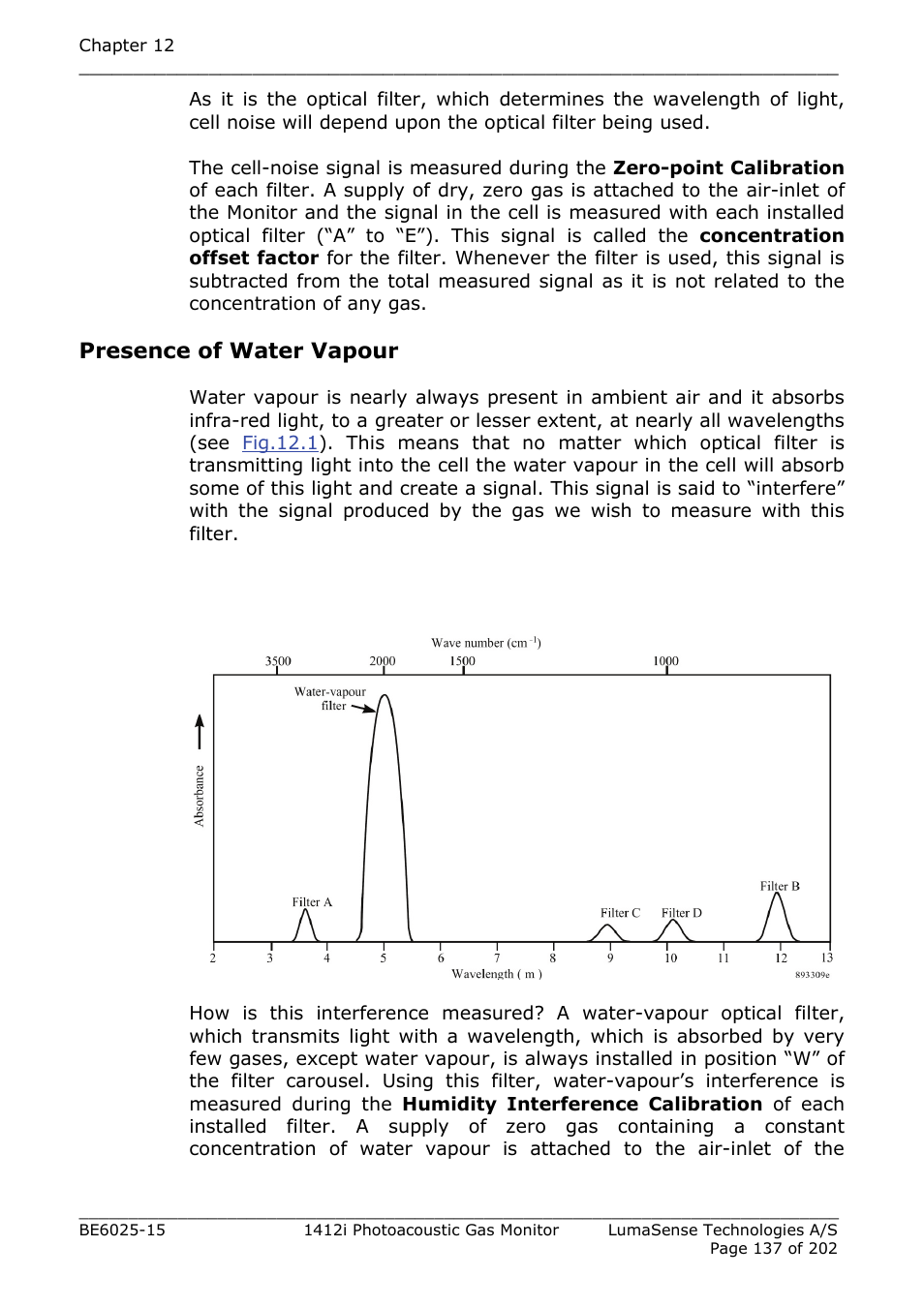 Presence of water vapour | LumaSense Technologies INNOVA 1412i User Manual | Page 137 / 202