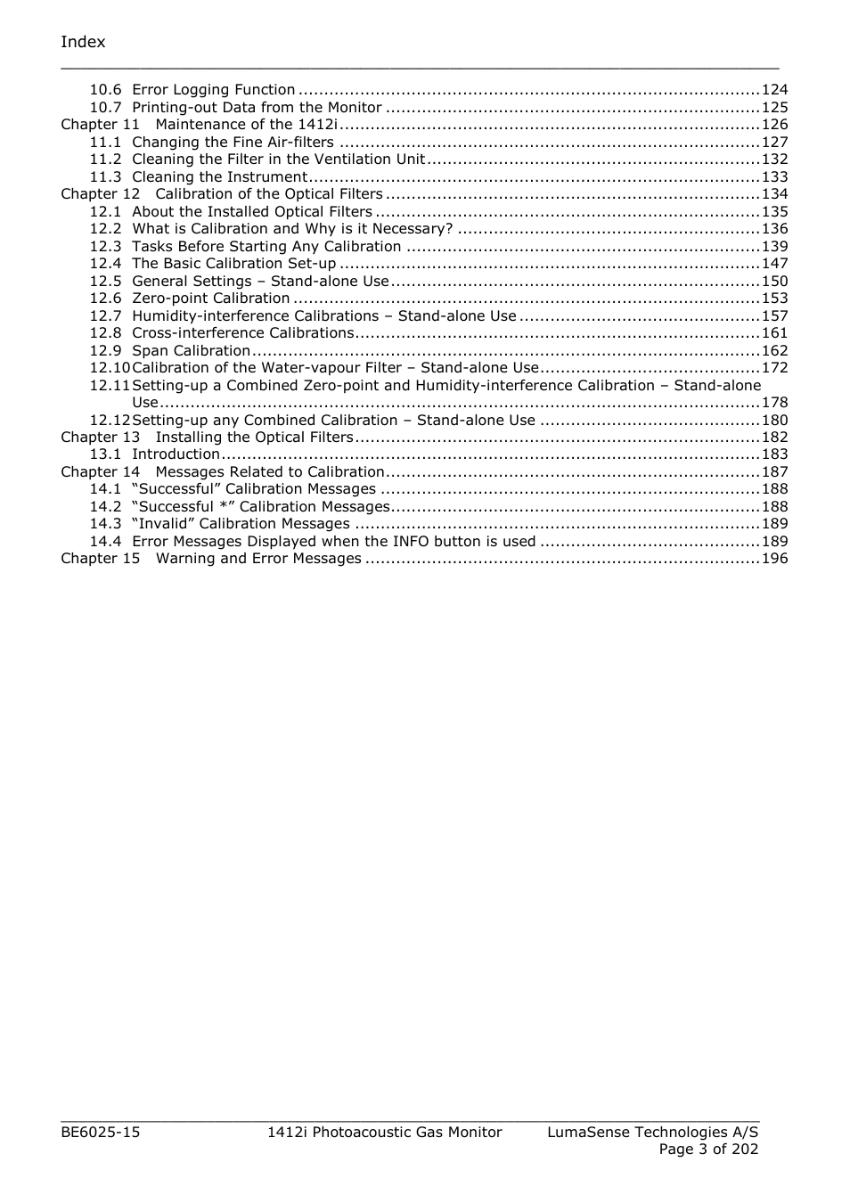 LumaSense Technologies INNOVA 1412i User Manual | Page 3 / 202