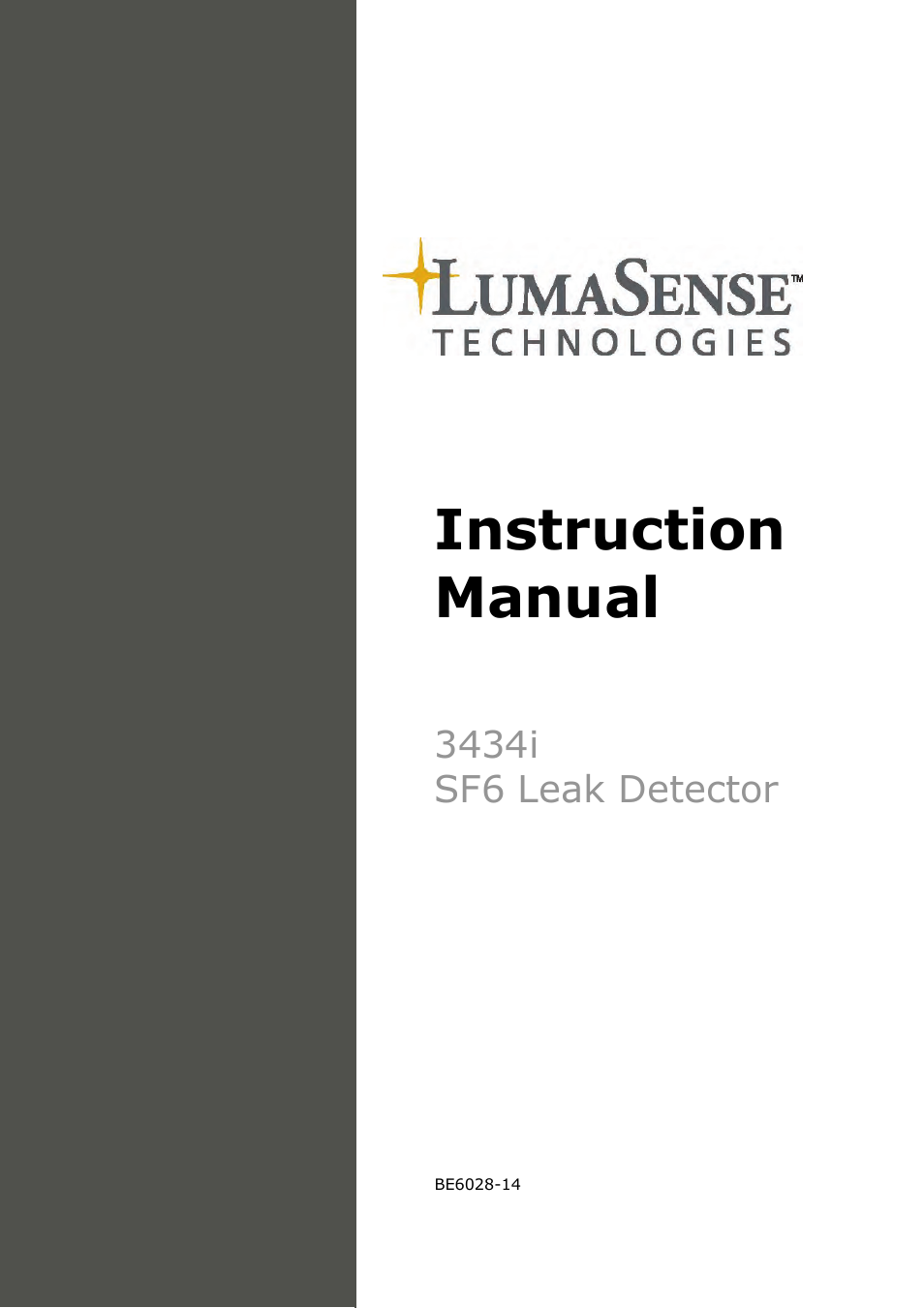 LumaSense Technologies 3434i SF6 Leak Detector User Manual | 191 pages