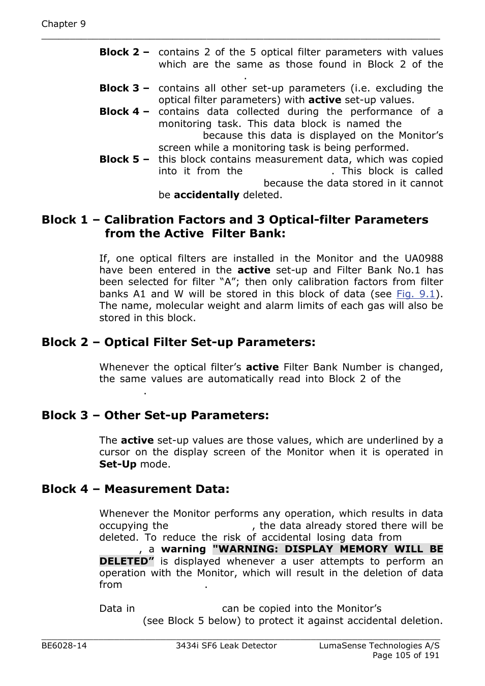 LumaSense Technologies 3434i SF6 Leak Detector User Manual | Page 105 / 191