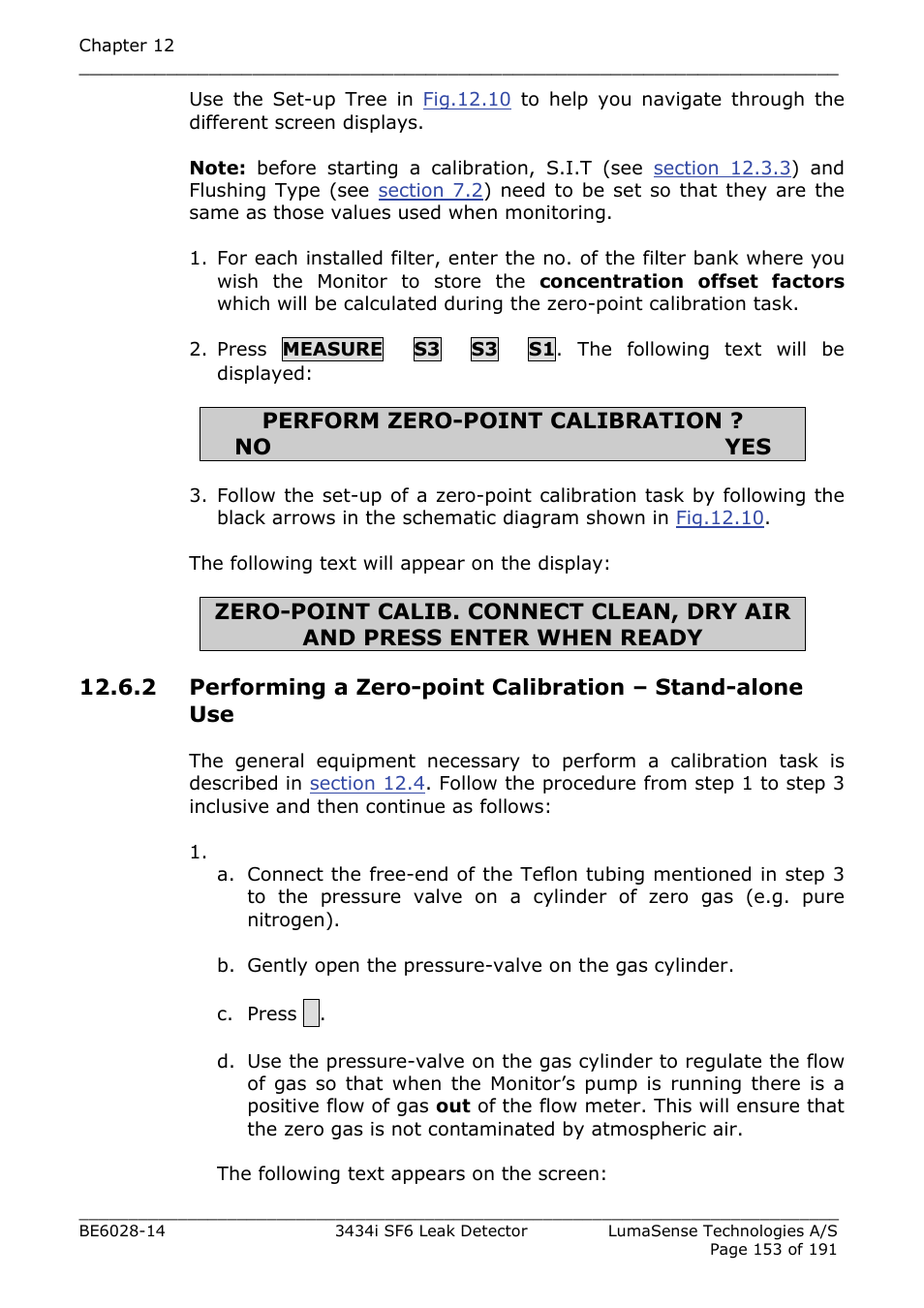 LumaSense Technologies 3434i SF6 Leak Detector User Manual | Page 153 / 191