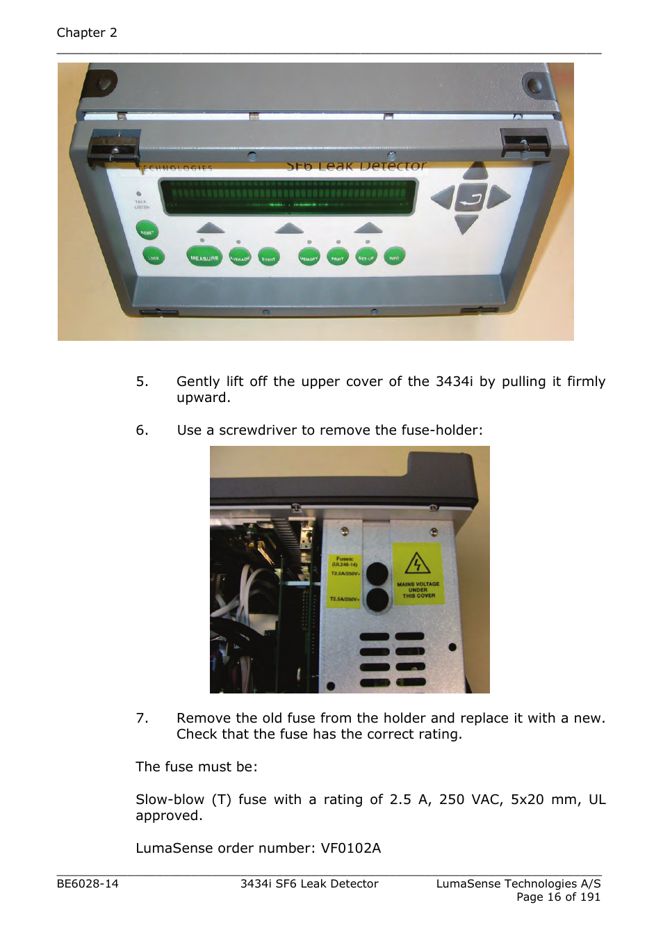 LumaSense Technologies 3434i SF6 Leak Detector User Manual | Page 16 / 191